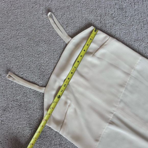 Vintage 90s Ivory Minimalist Slip Dress Maxi Bridal XS S Handmade - Picture 11 of 13